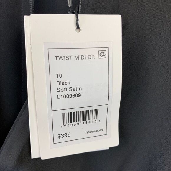NWT Theory Ruched Shirt Satin Dress - Picture 12 of 13